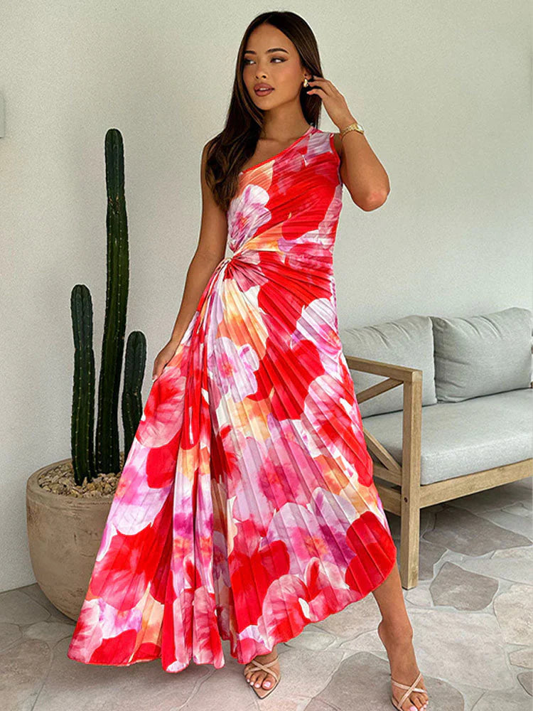Verena Bloom One-Shoulder Maxi Dress