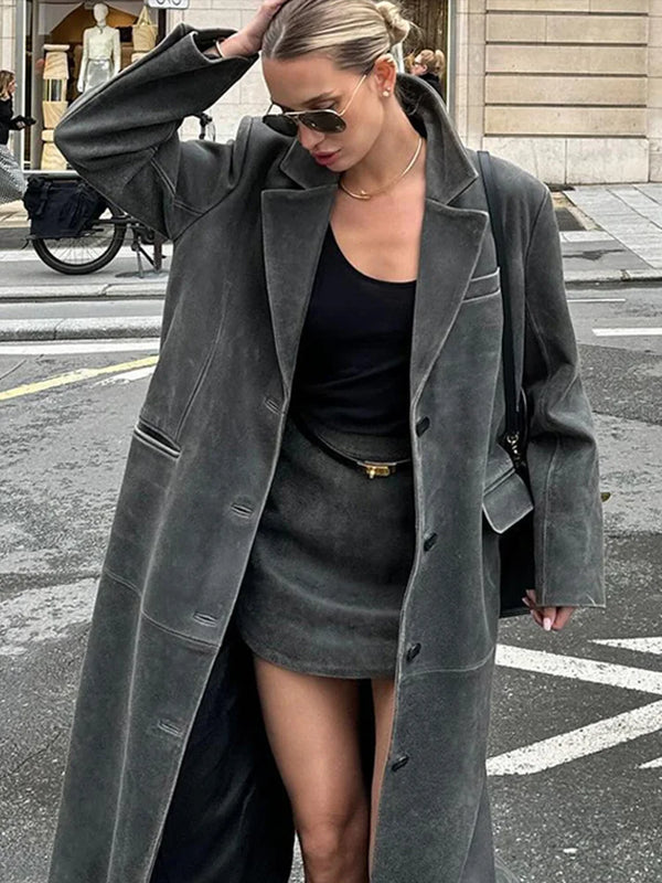 Roxbury Longline Suede Coat
