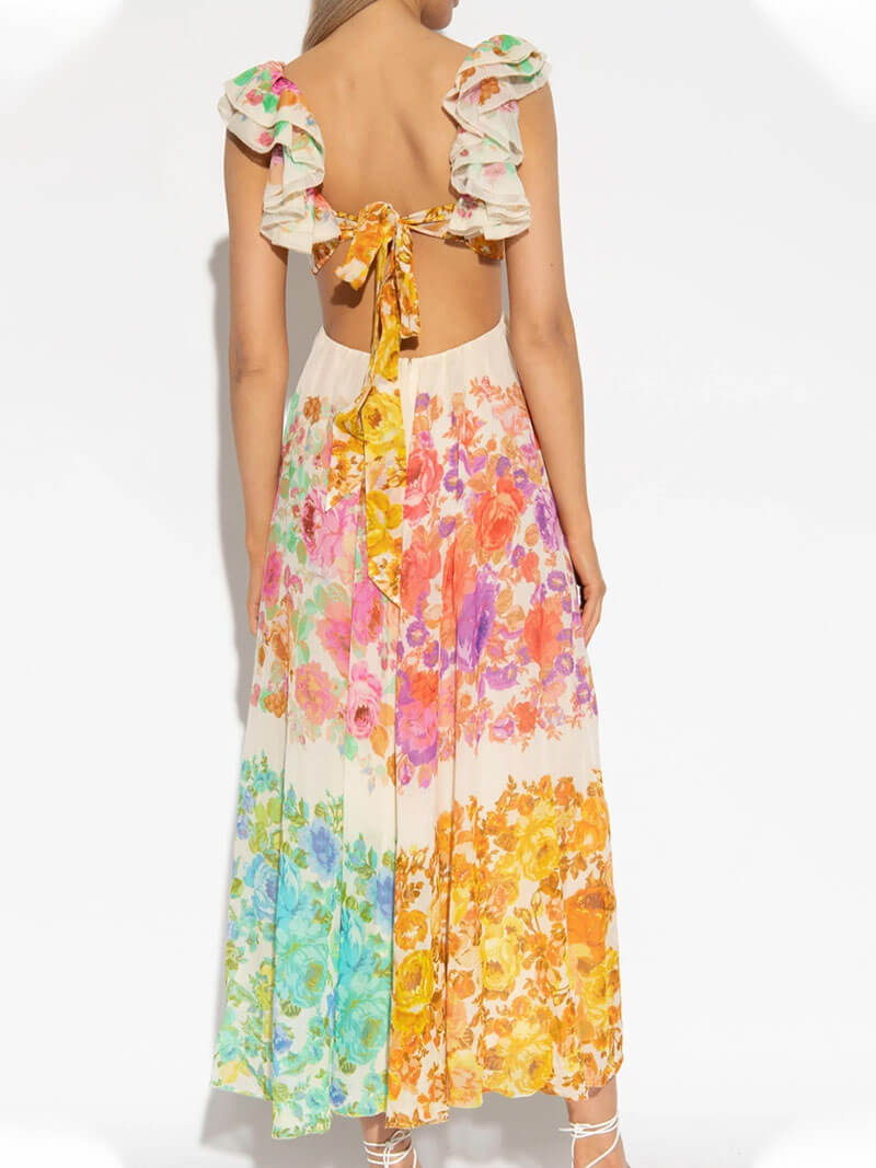 Sunlit Serenade Floral Maxi Dress