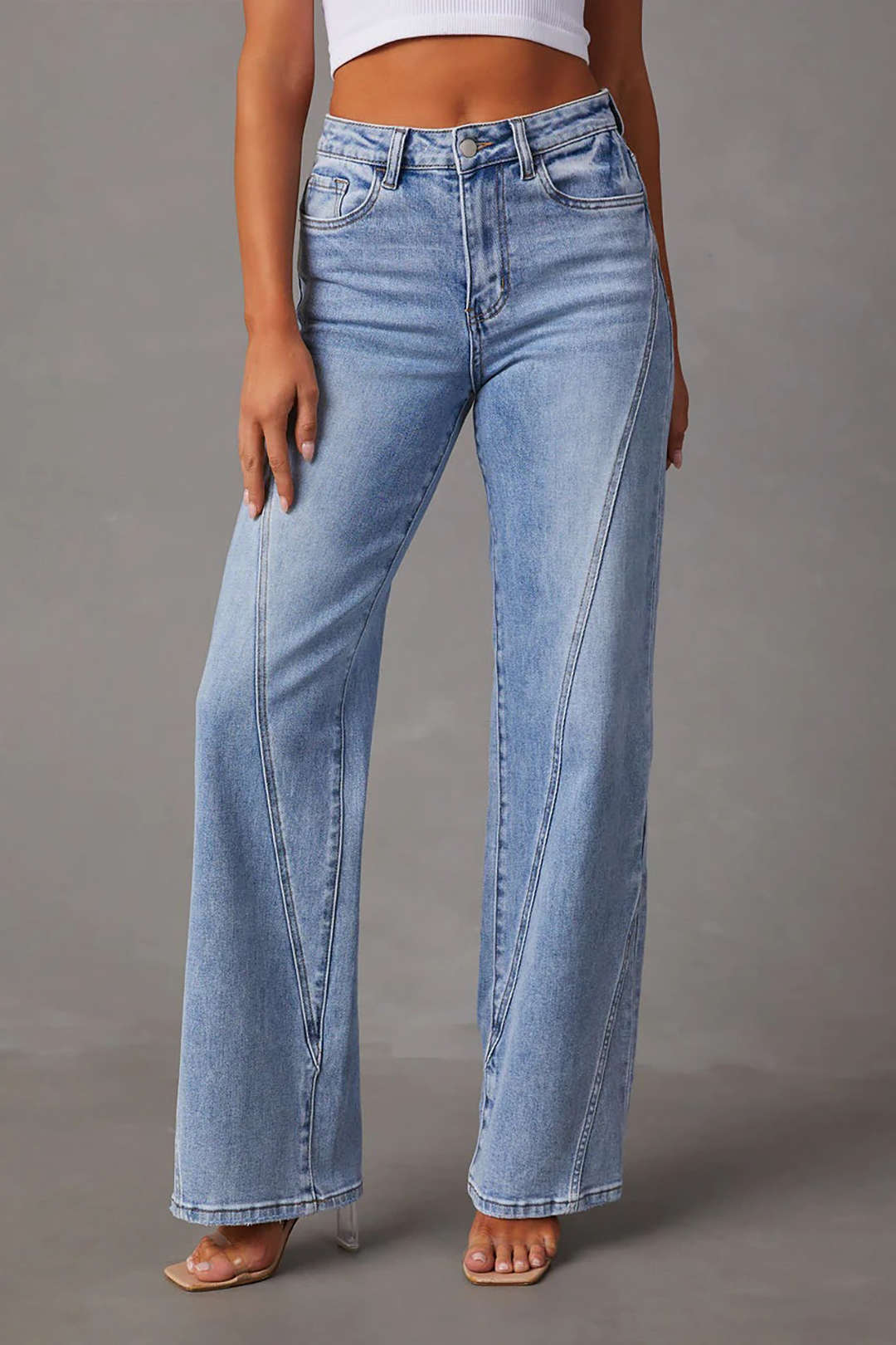 Vintage Wash Straight-Leg Jeans