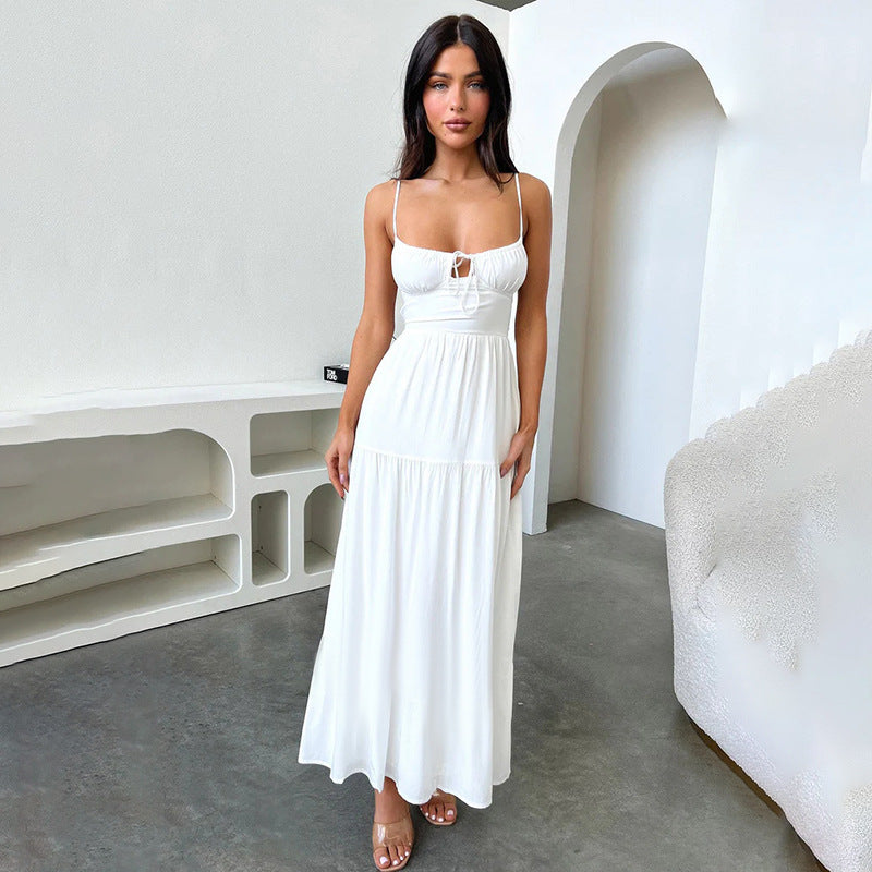 Moonrise Tiered Tie-Front Maxi Dress