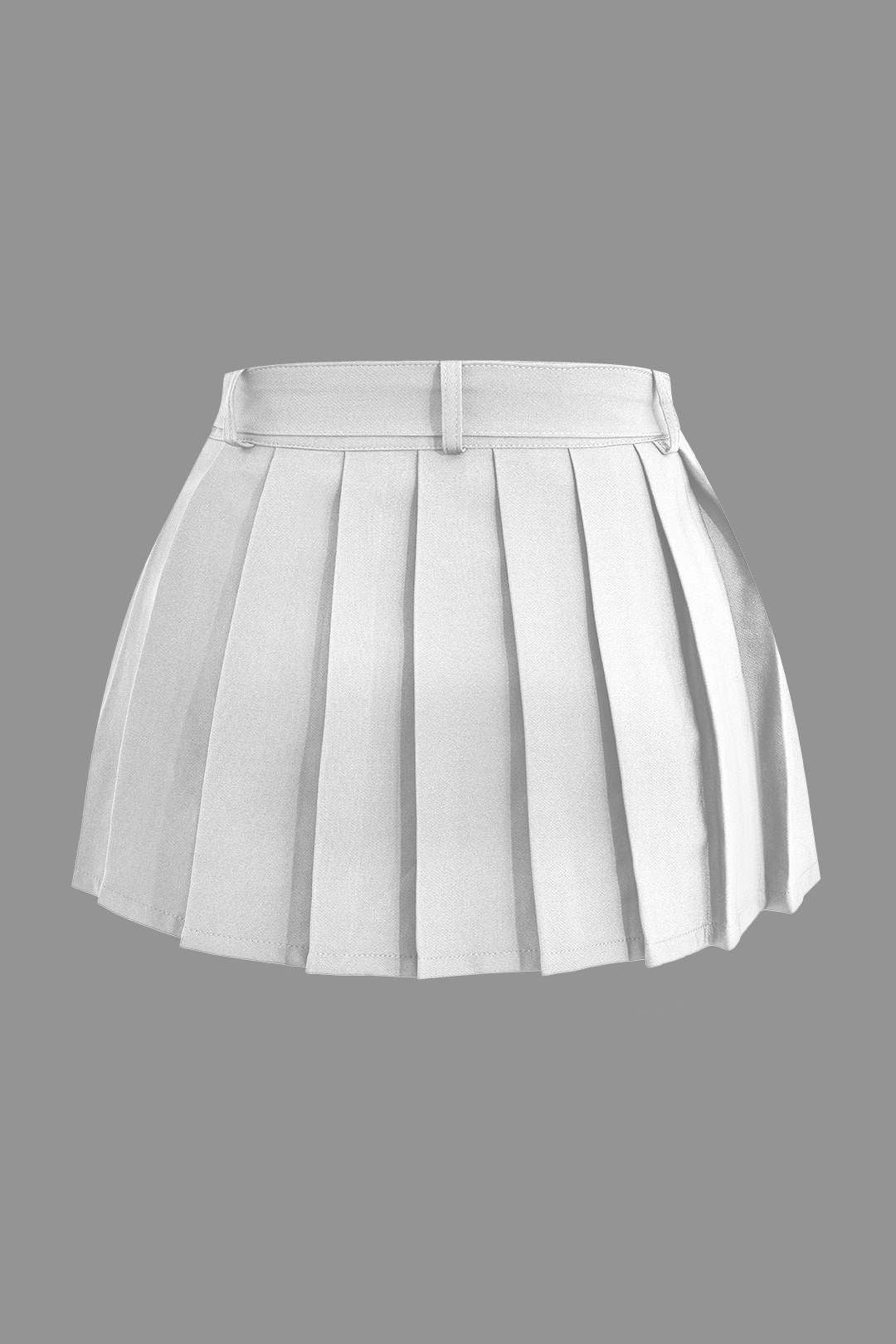 Layered Pleated Mini Skirt