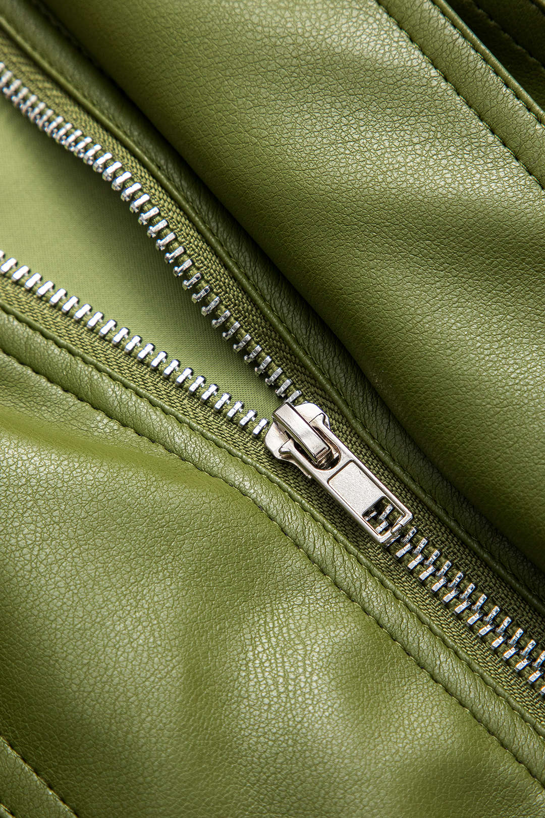 Electric Olive Cropped Faux Leather Jacket