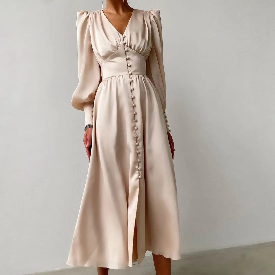 Vienna Whispers Satin Midi Dress