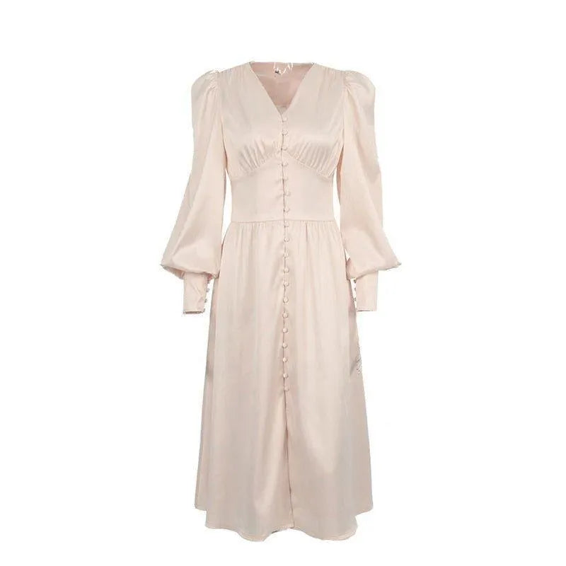 Vienna Whispers Satin Midi Dress
