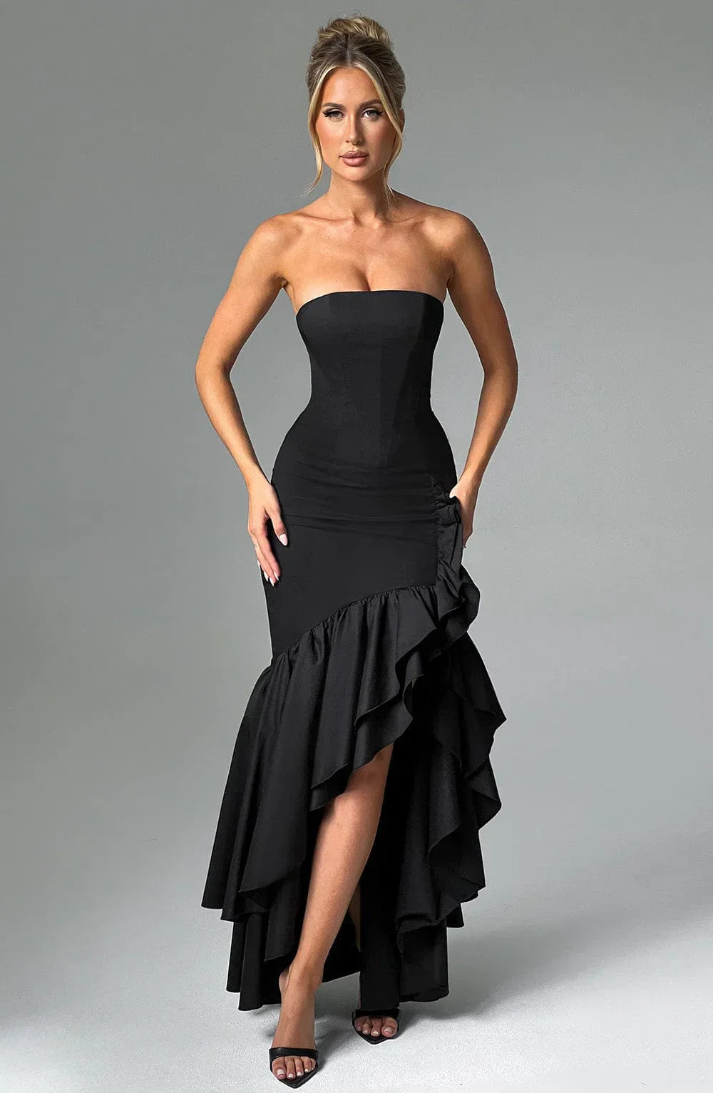 Rosavelle Cascade Strapless Gown Maxi