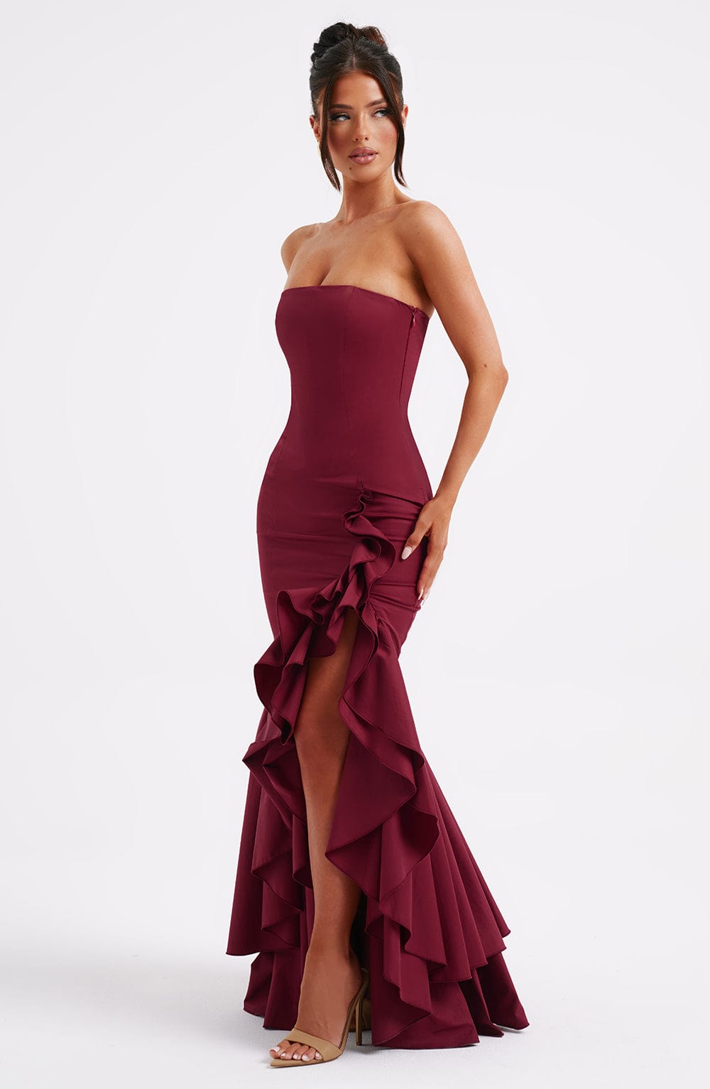 Rosavelle Cascade Strapless Gown Maxi
