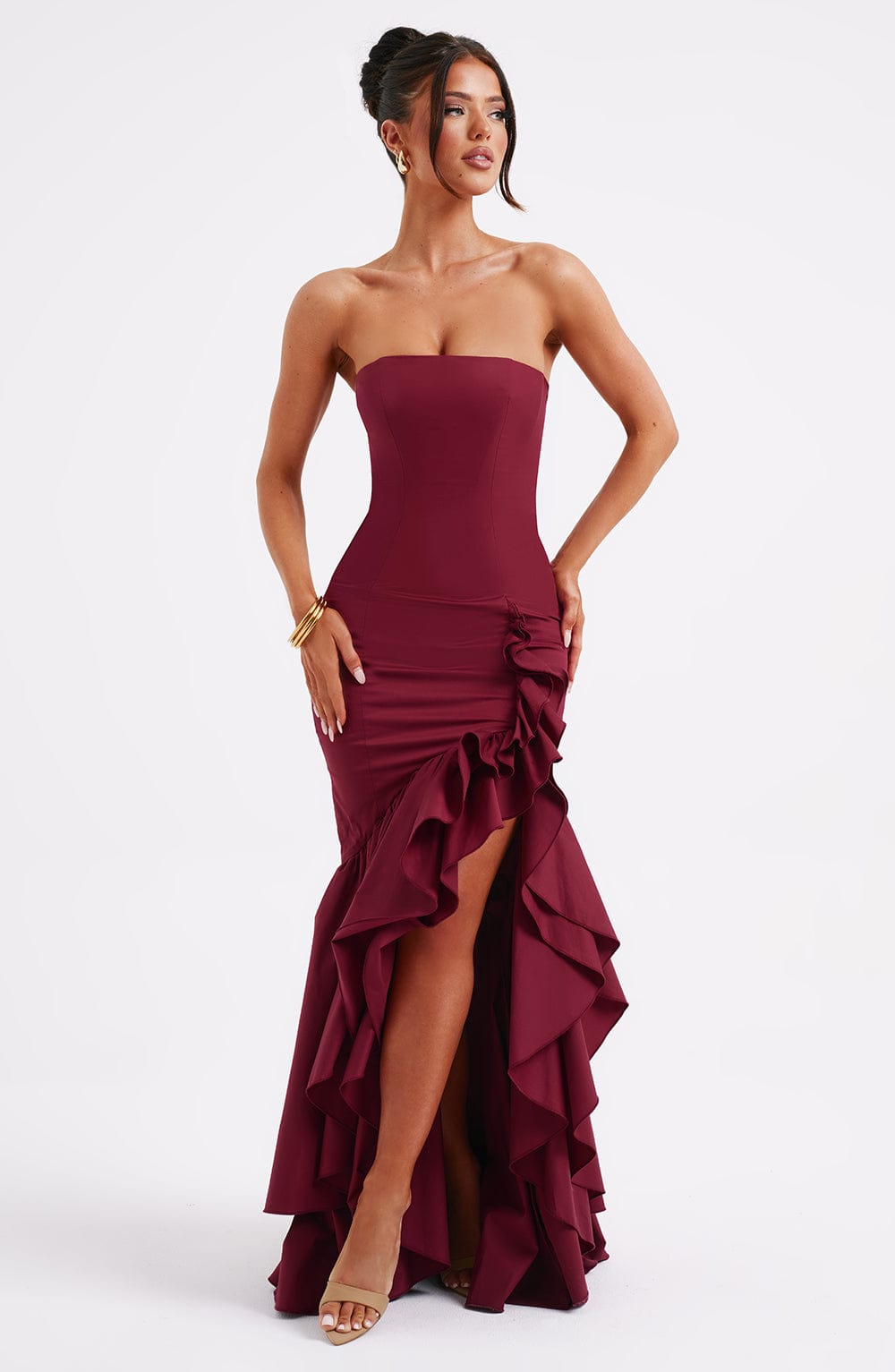 Rosavelle Cascade Strapless Gown Maxi