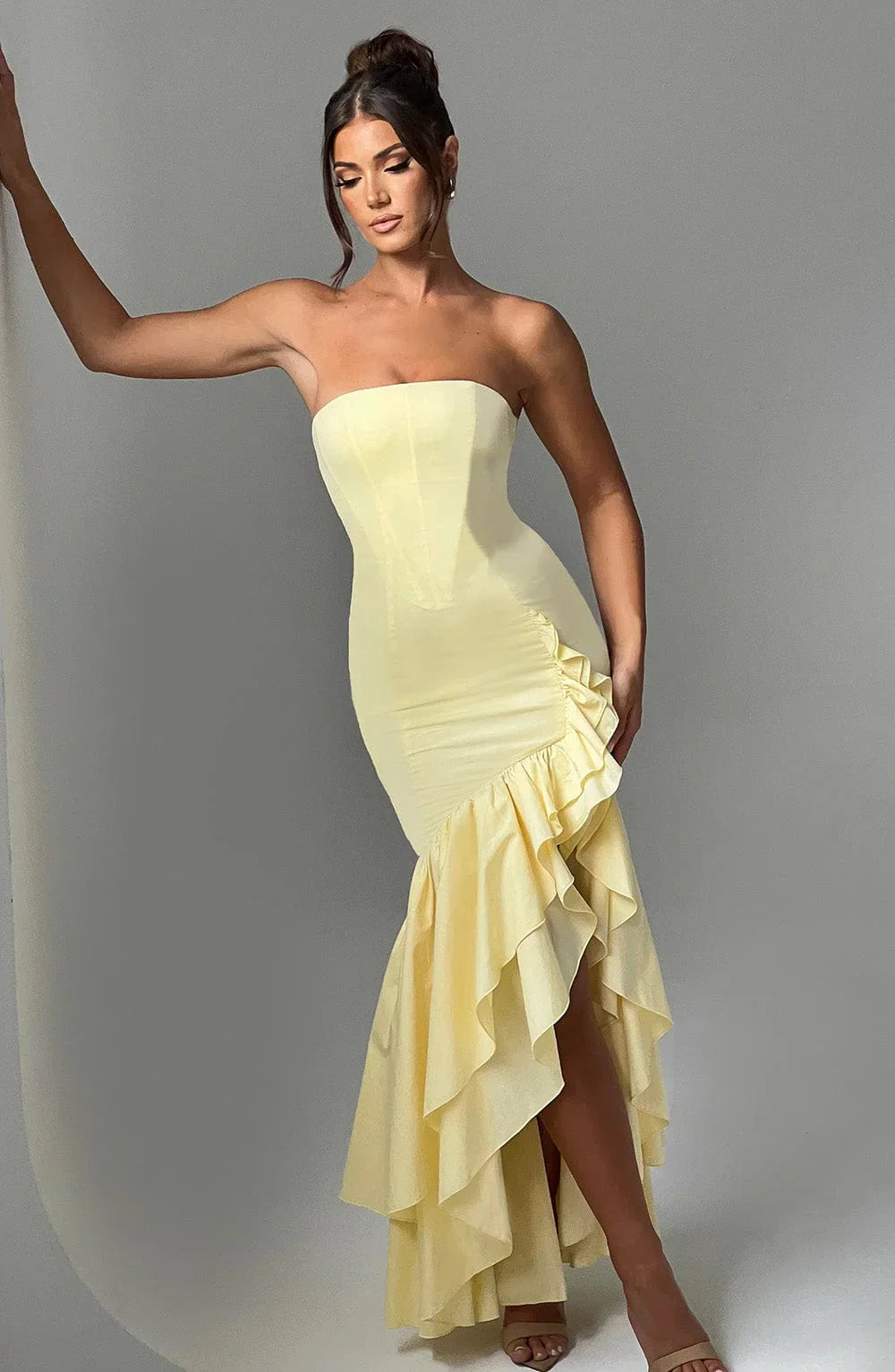 Rosavelle Cascade Strapless Gown Maxi