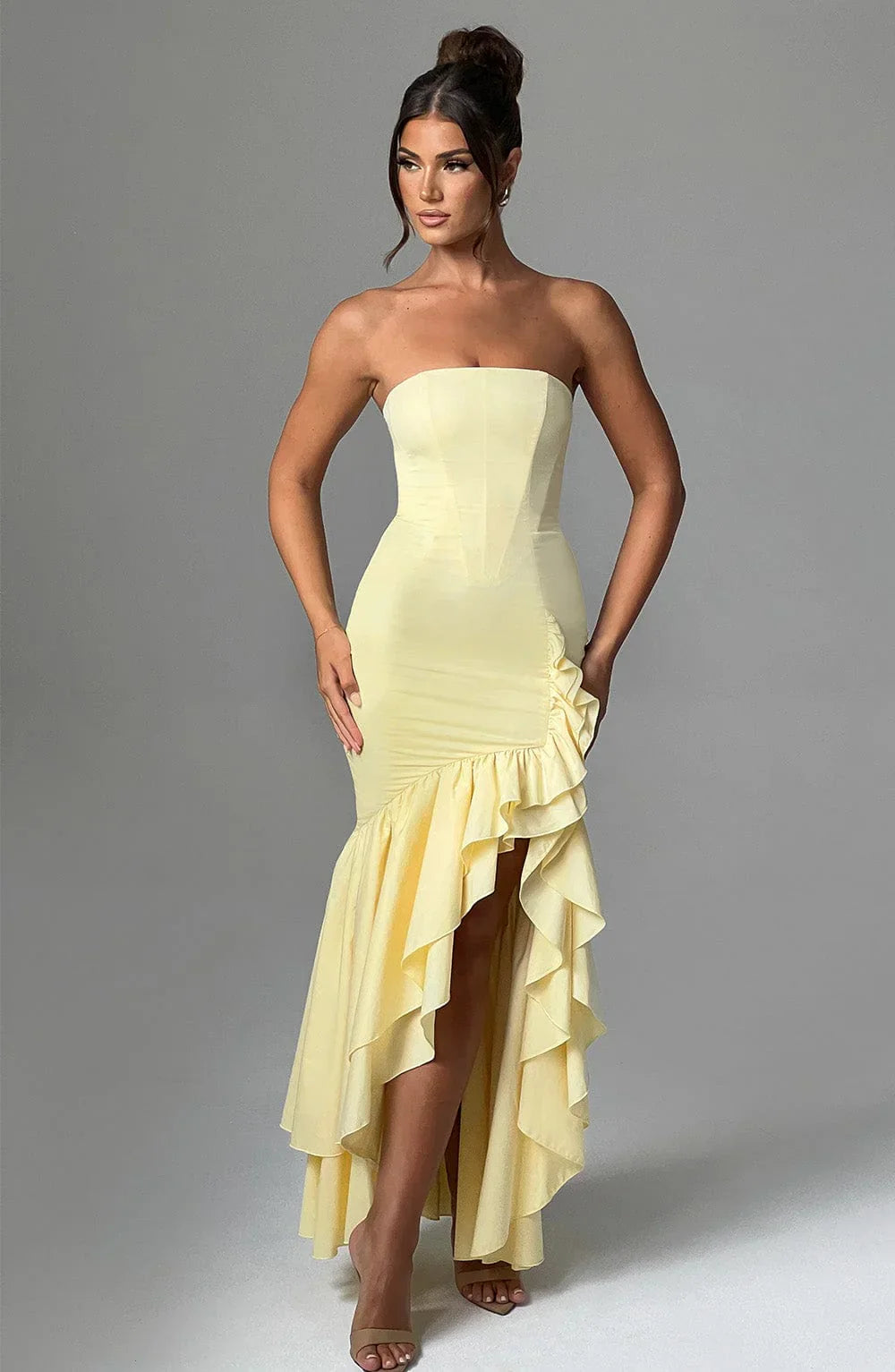Rosavelle Cascade Strapless Gown Maxi