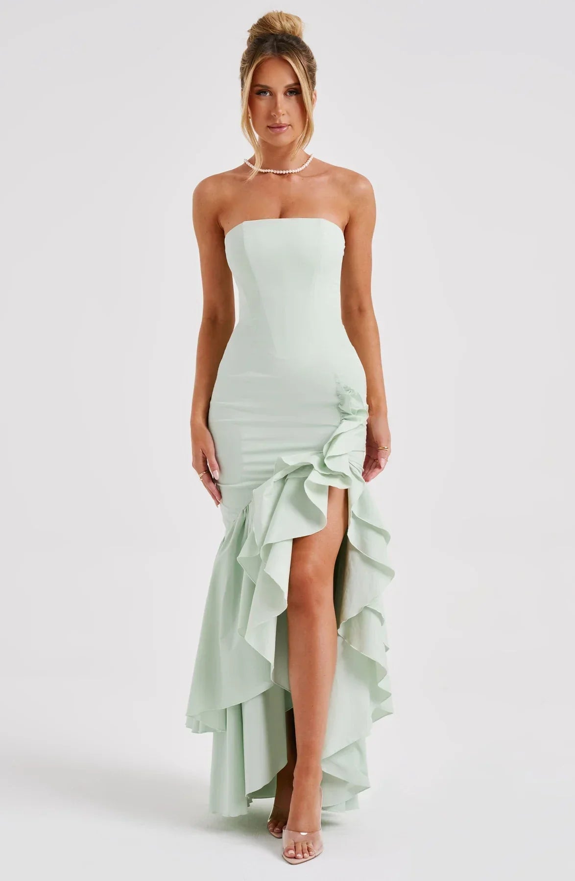 Rosavelle Cascade Strapless Gown Maxi