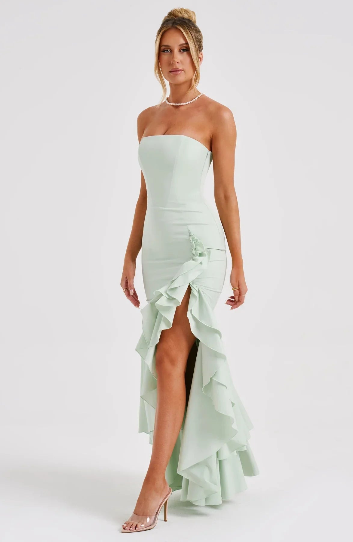 Rosavelle Cascade Strapless Gown Maxi