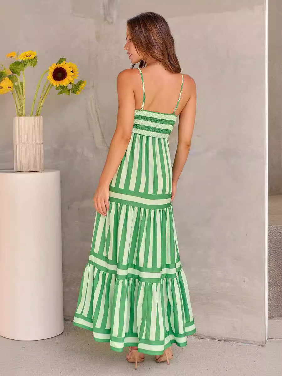 Santorini Bloom Tiered Maxi Dress