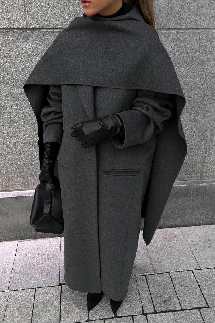 Monaco Wool Cape Coat with Scarf