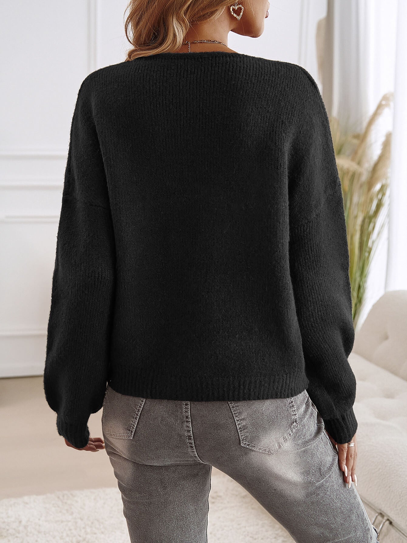 Black Midnight Muse Tie-Front Cardigan