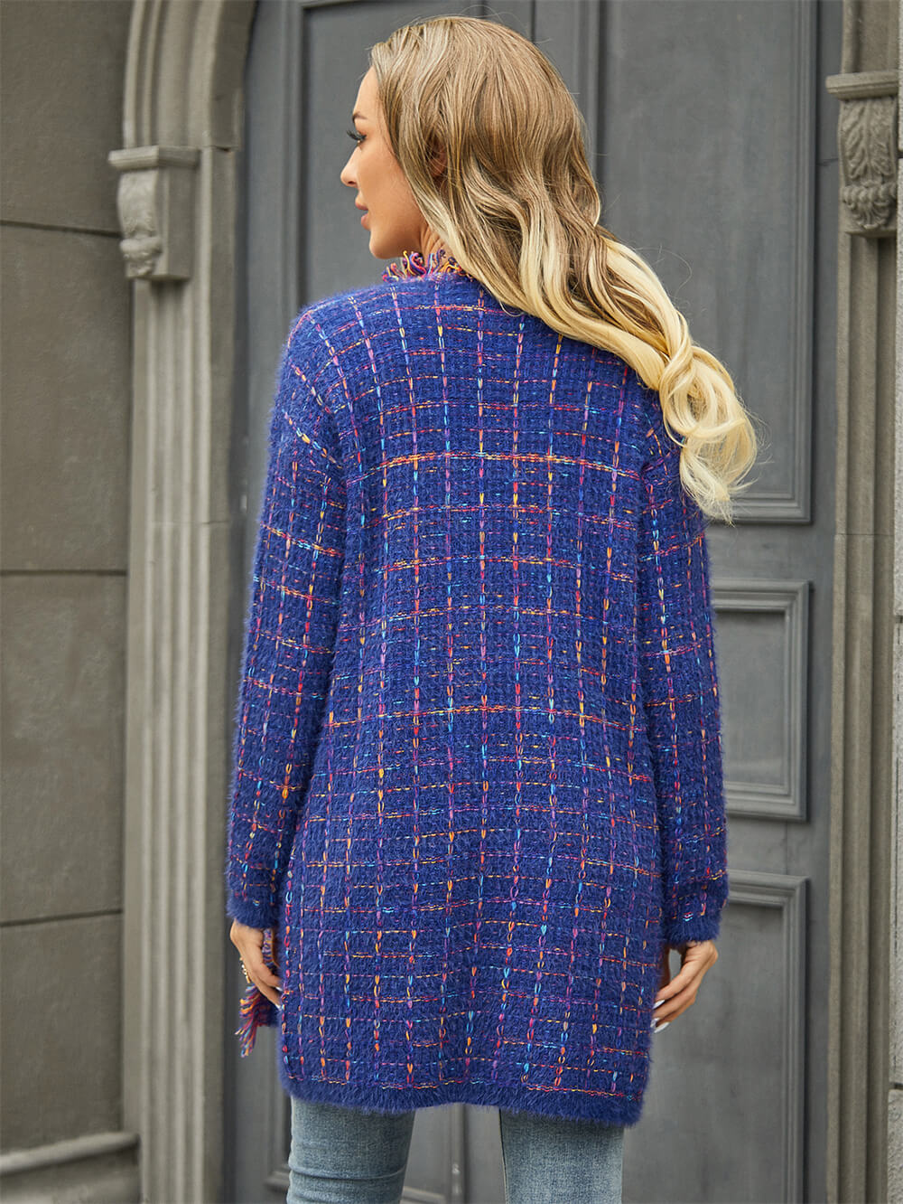 Purple Bellevue Days Tweed Cardigan