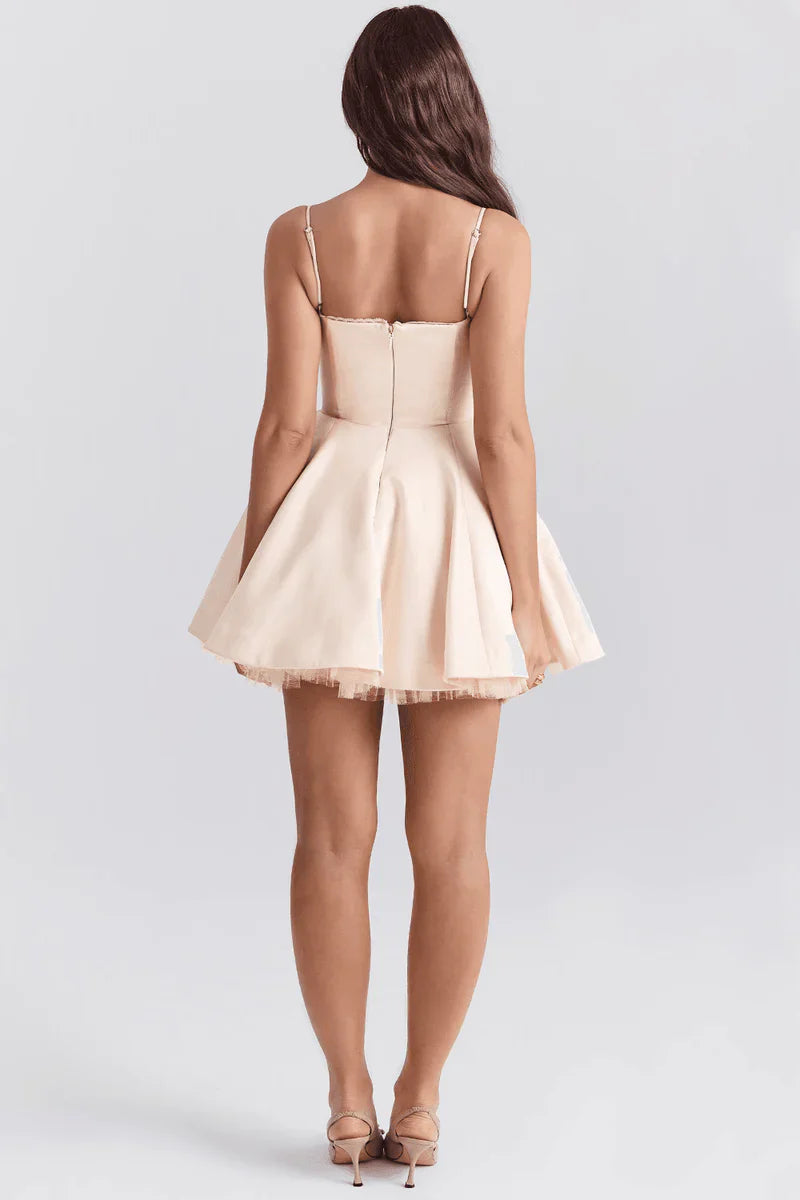 Beige Amalfi Corset Mini Dress
