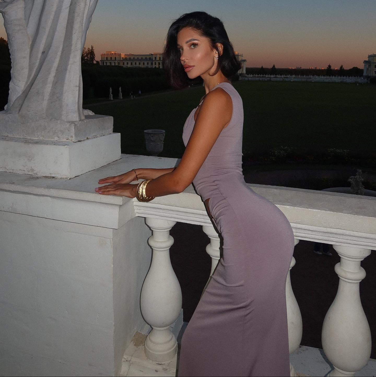 Soleia Asymmetric Cut-Out Maxi Dress