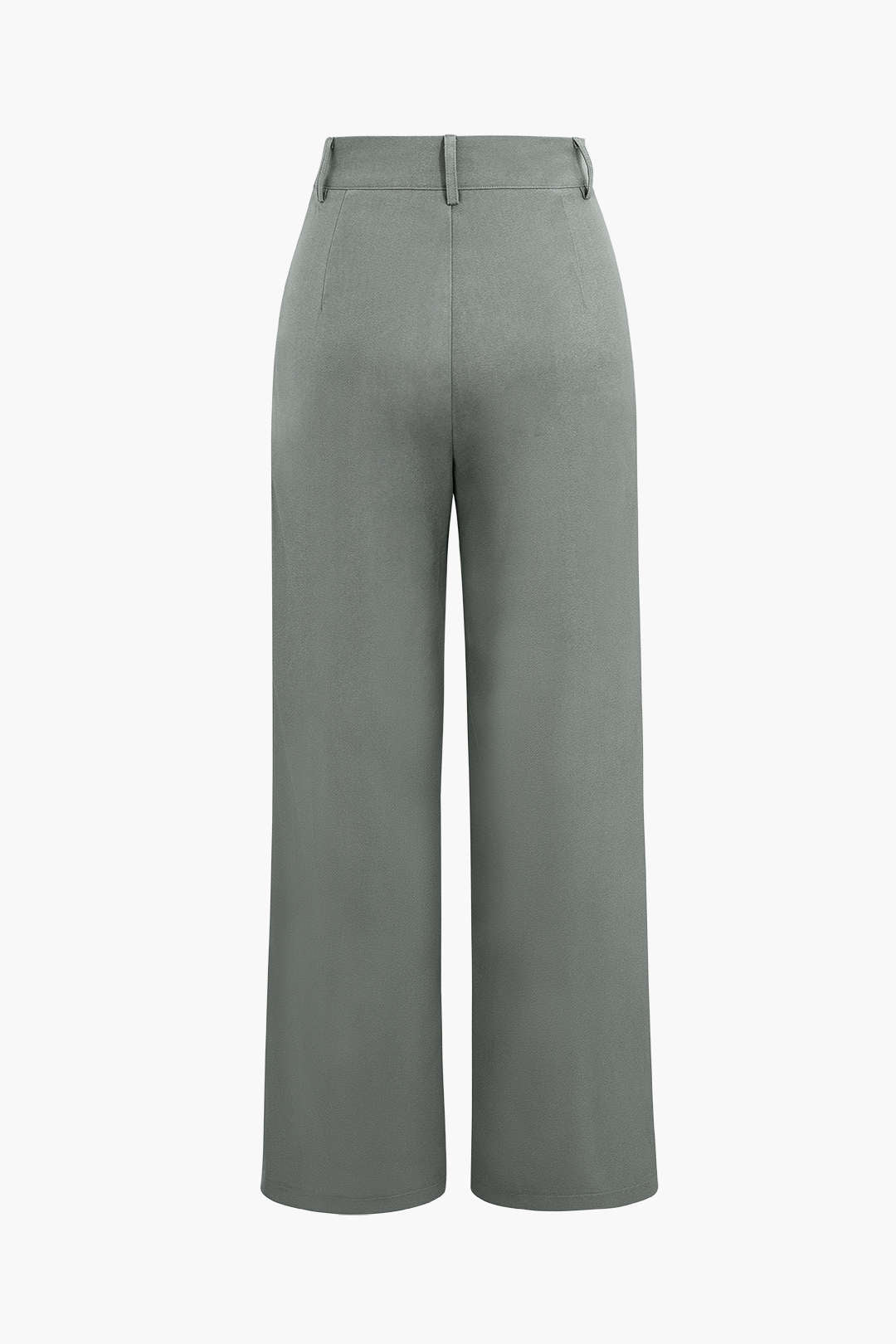 Draped Wrap Straight-Leg Trousers