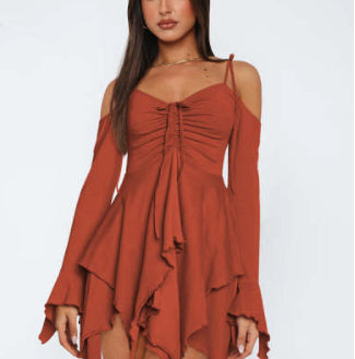 Lyara Flame Drape Mini Dress