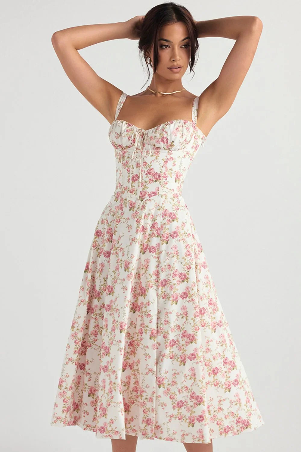 Floral Rosalind Corset Midi Dress