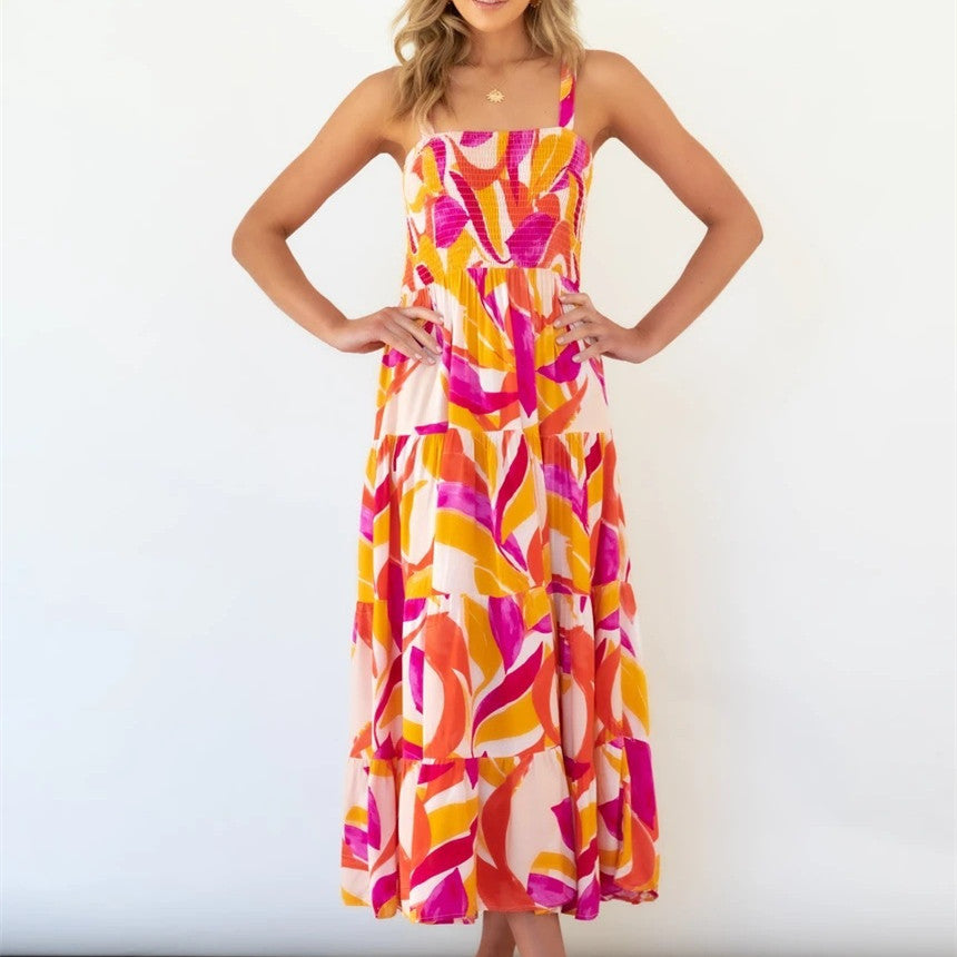 Sunberry Swirl Tiered Maxi Dress