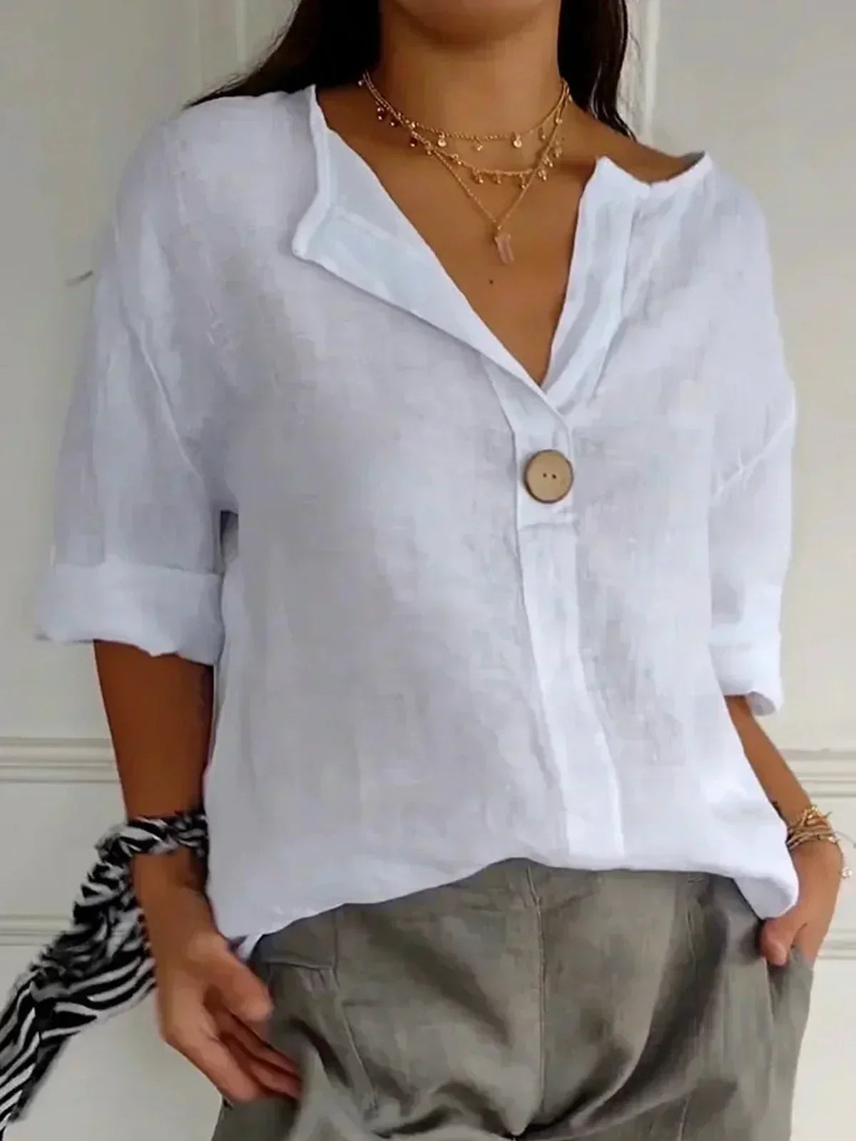Coastal Ease Linen Blouse