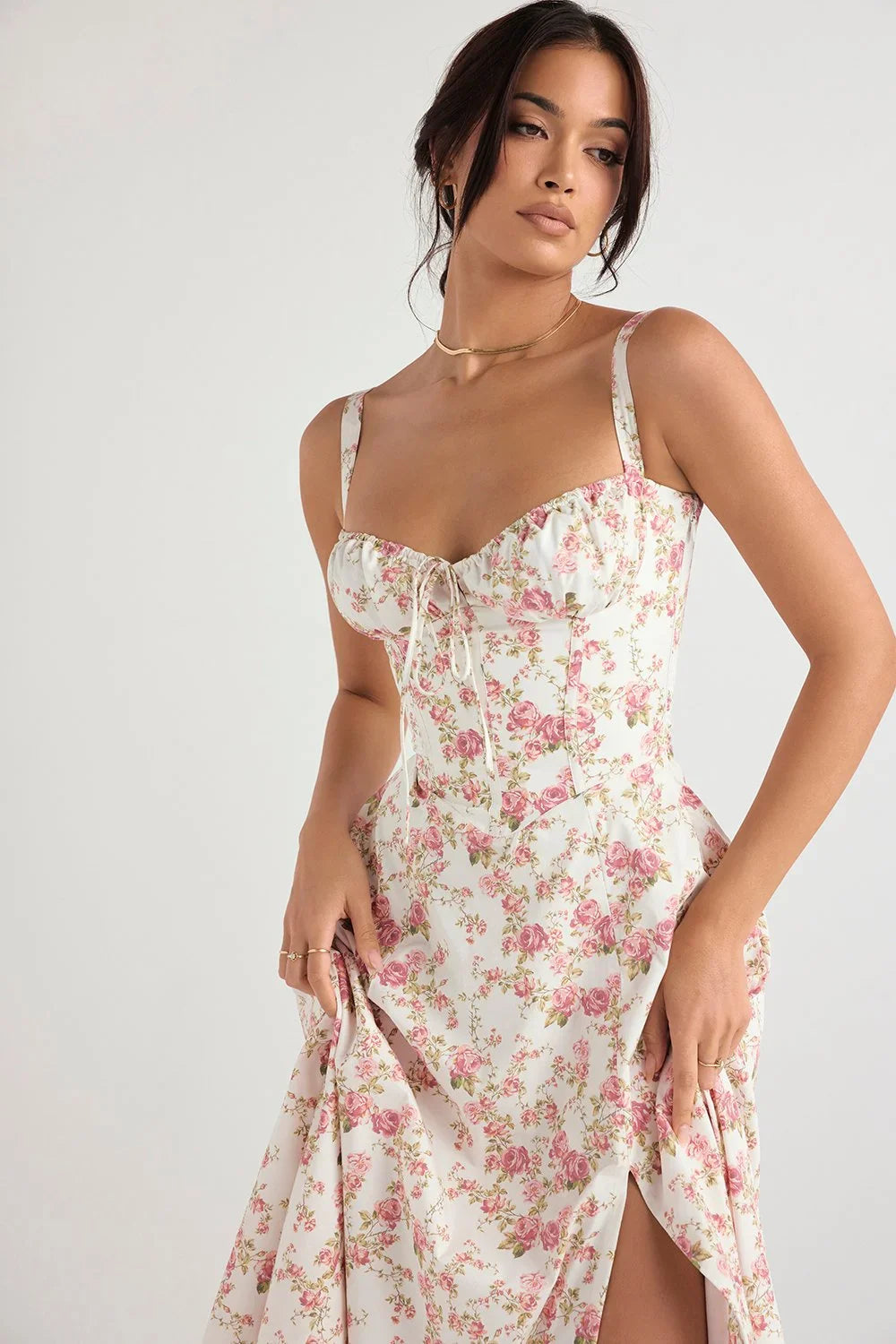 Floral Rosalind Corset Midi Dress