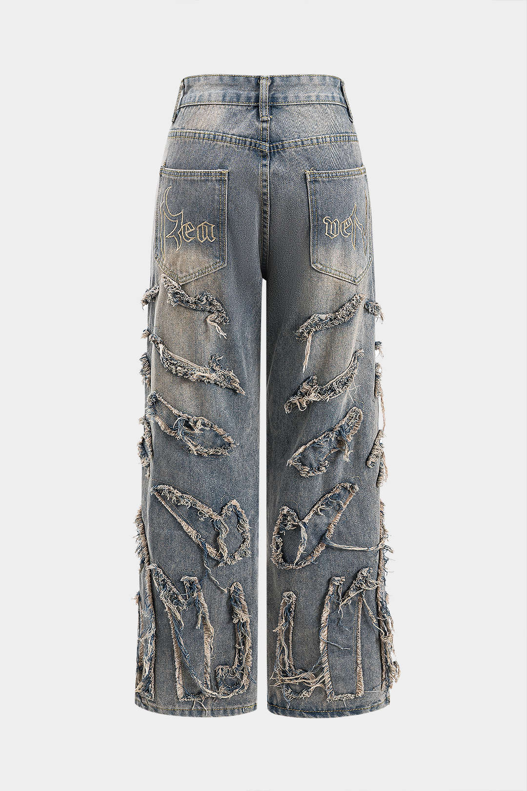 Juno Distressed Wide-Leg Jeans