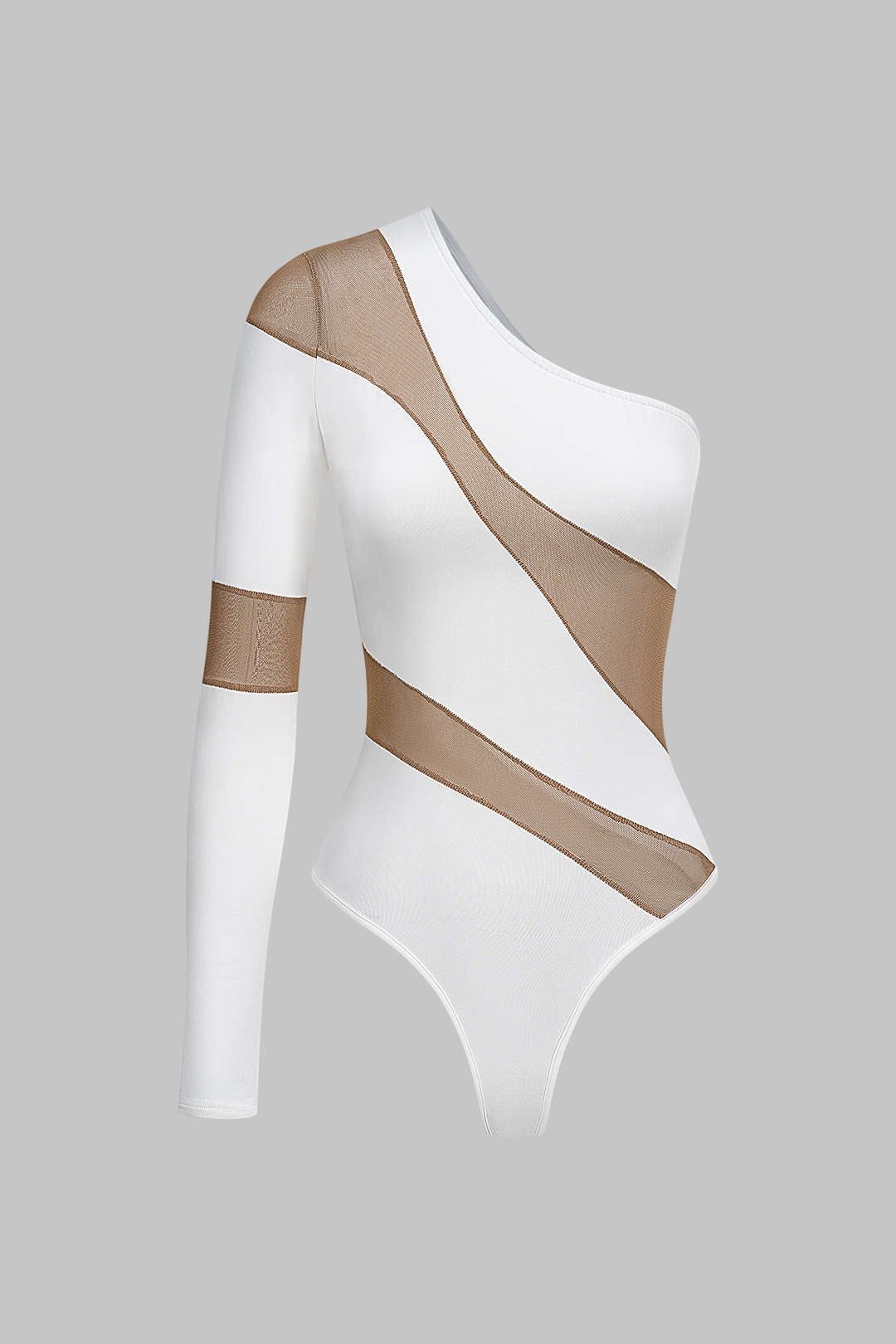 Sultry One-Shoulder Mesh Bodysuit