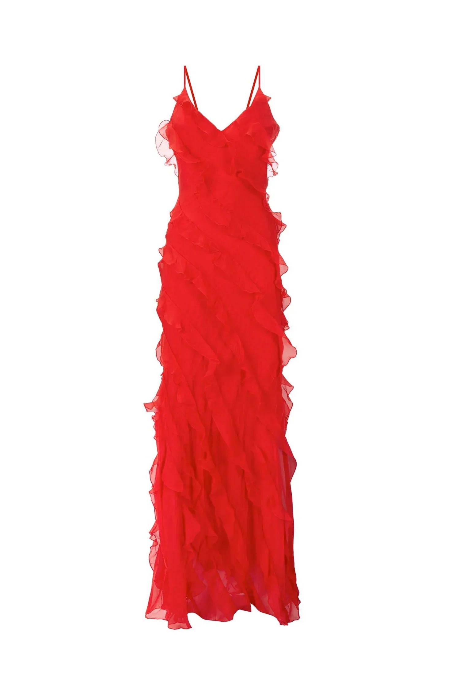 Scarlet Cascade Maxi Dress