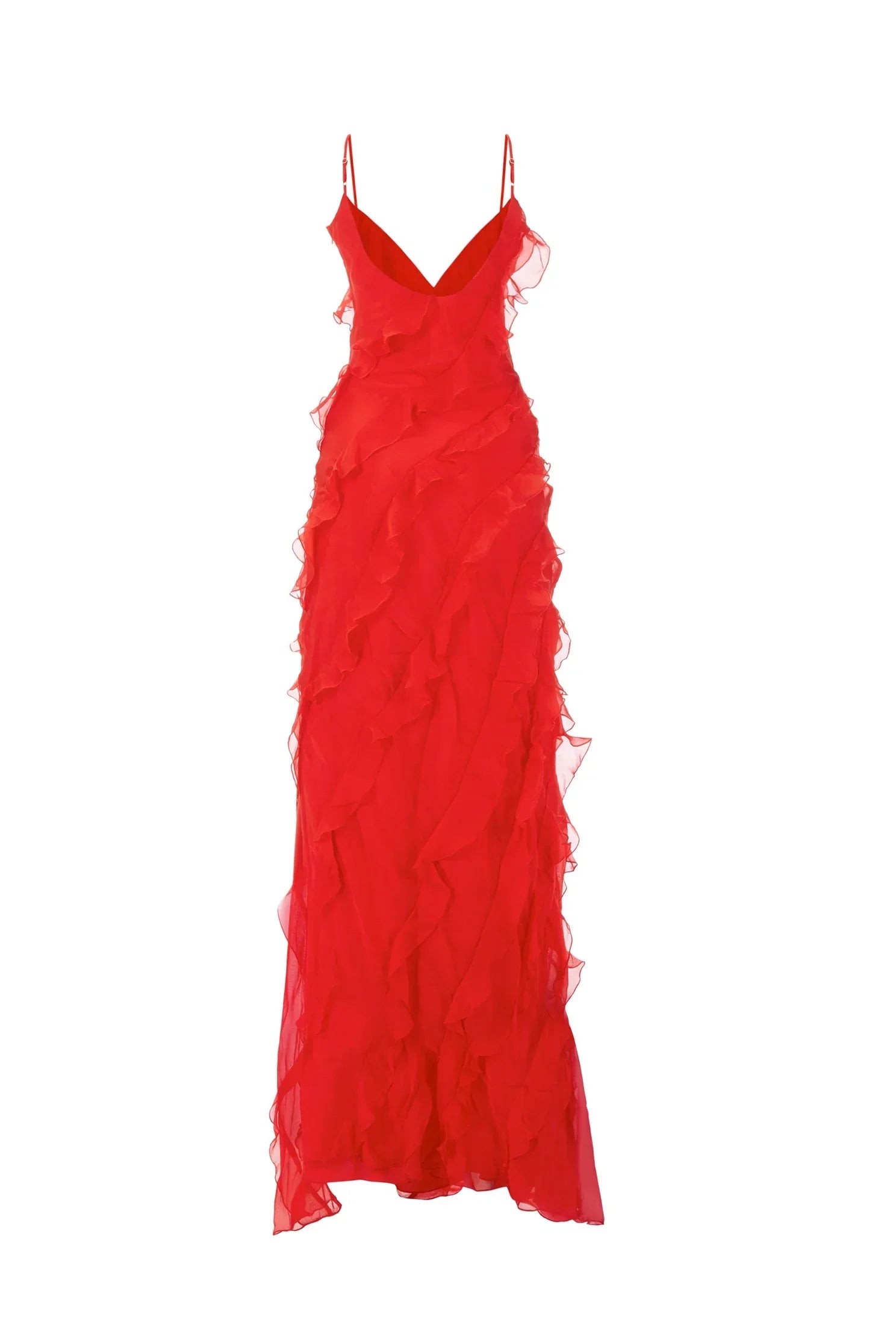 Scarlet Cascade Maxi Dress