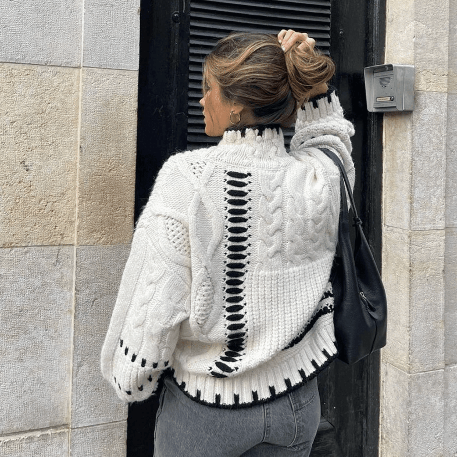 Impressionist Stitch Turtleneck Sweater