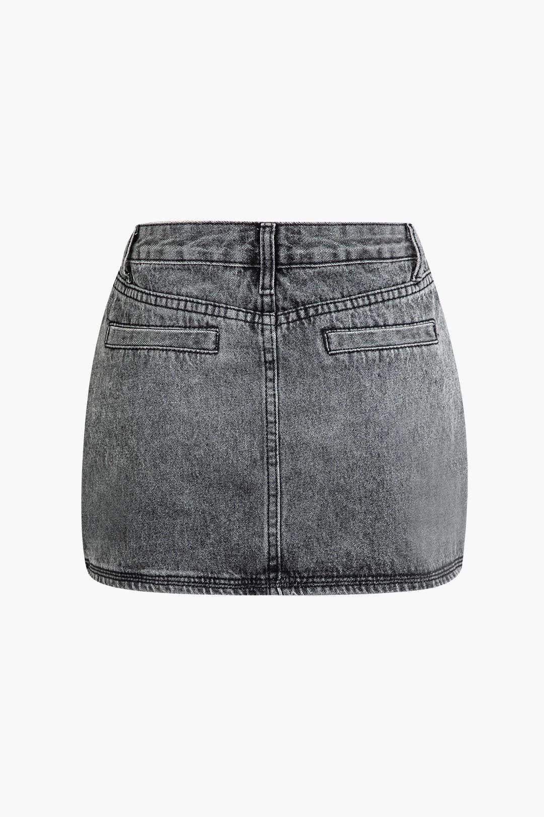 Faded Cargo Denim Mini Skirt