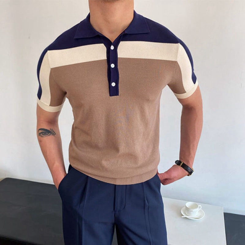 Navin Panel Knit Polo