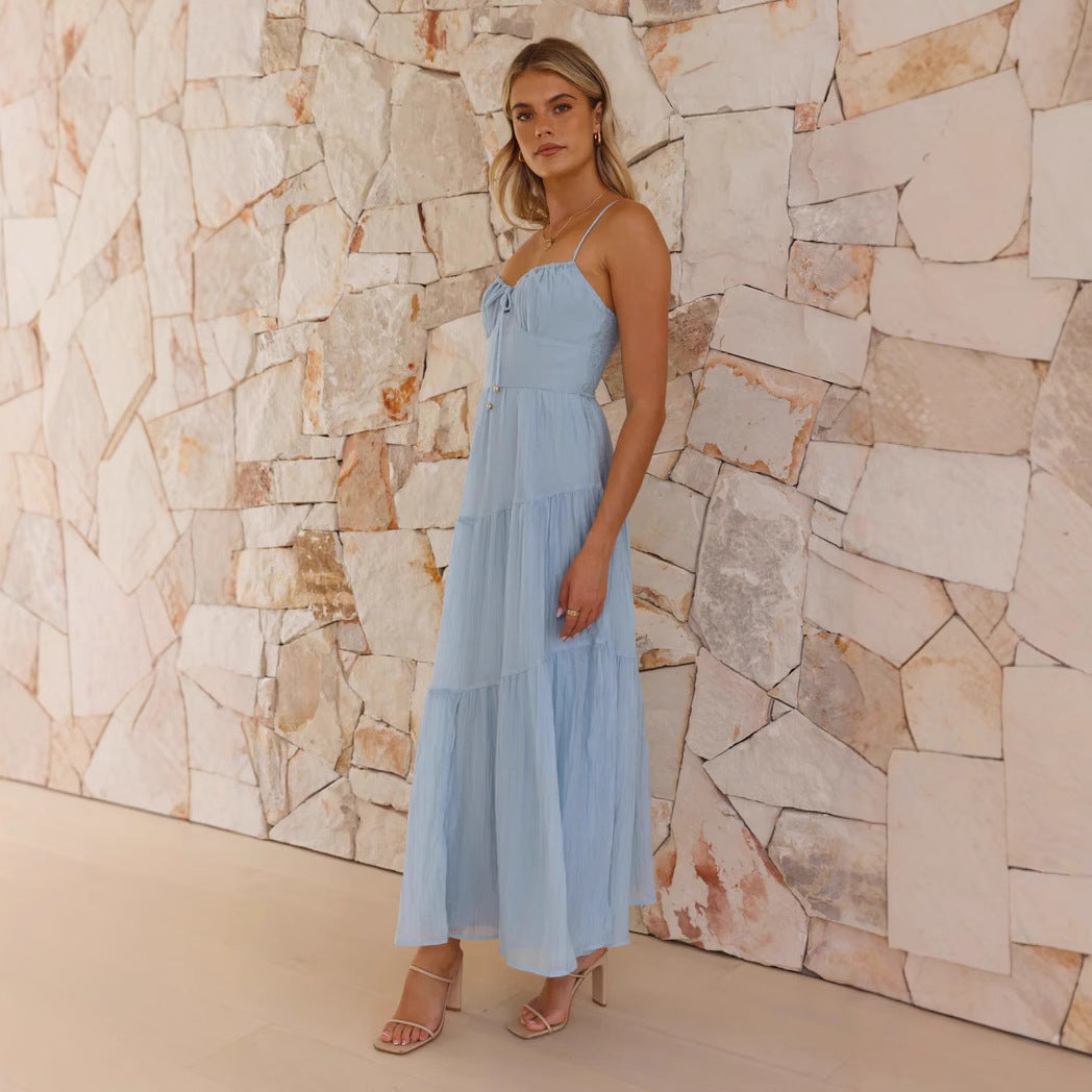 Skylight Breeze Crinkle Tiered Midi Dress