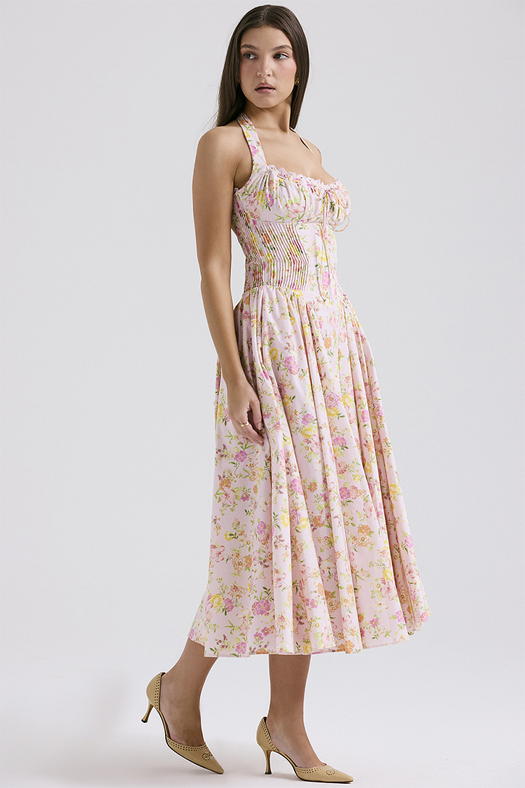 Rosa Floral Halter Midi Dress