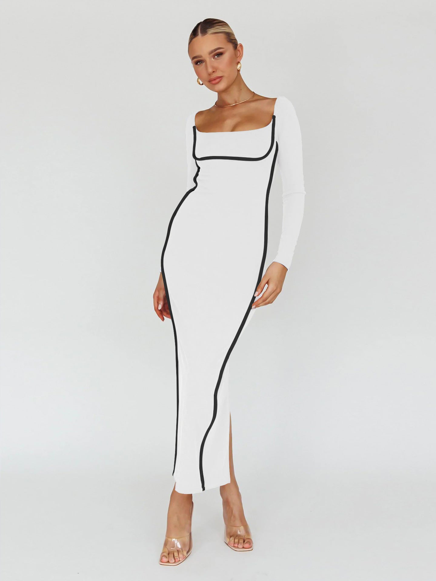 Line Play Maxi Dress