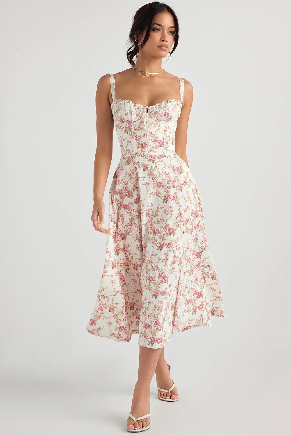 Floral Rosalind Corset Midi Dress