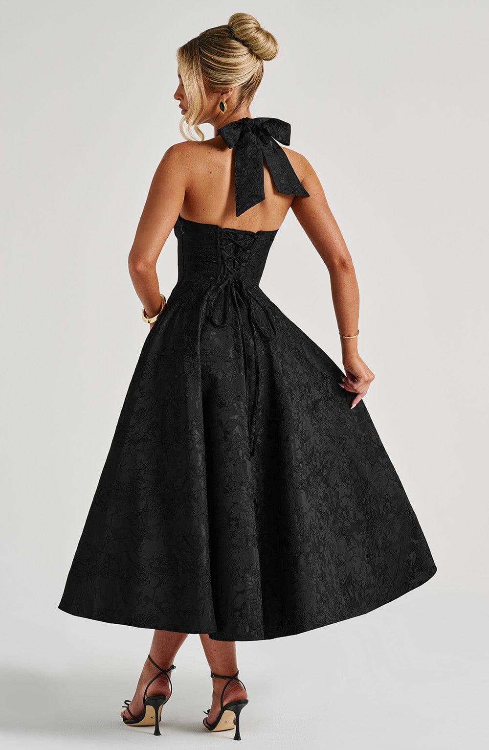 Black Yarra Nights Midi Dress