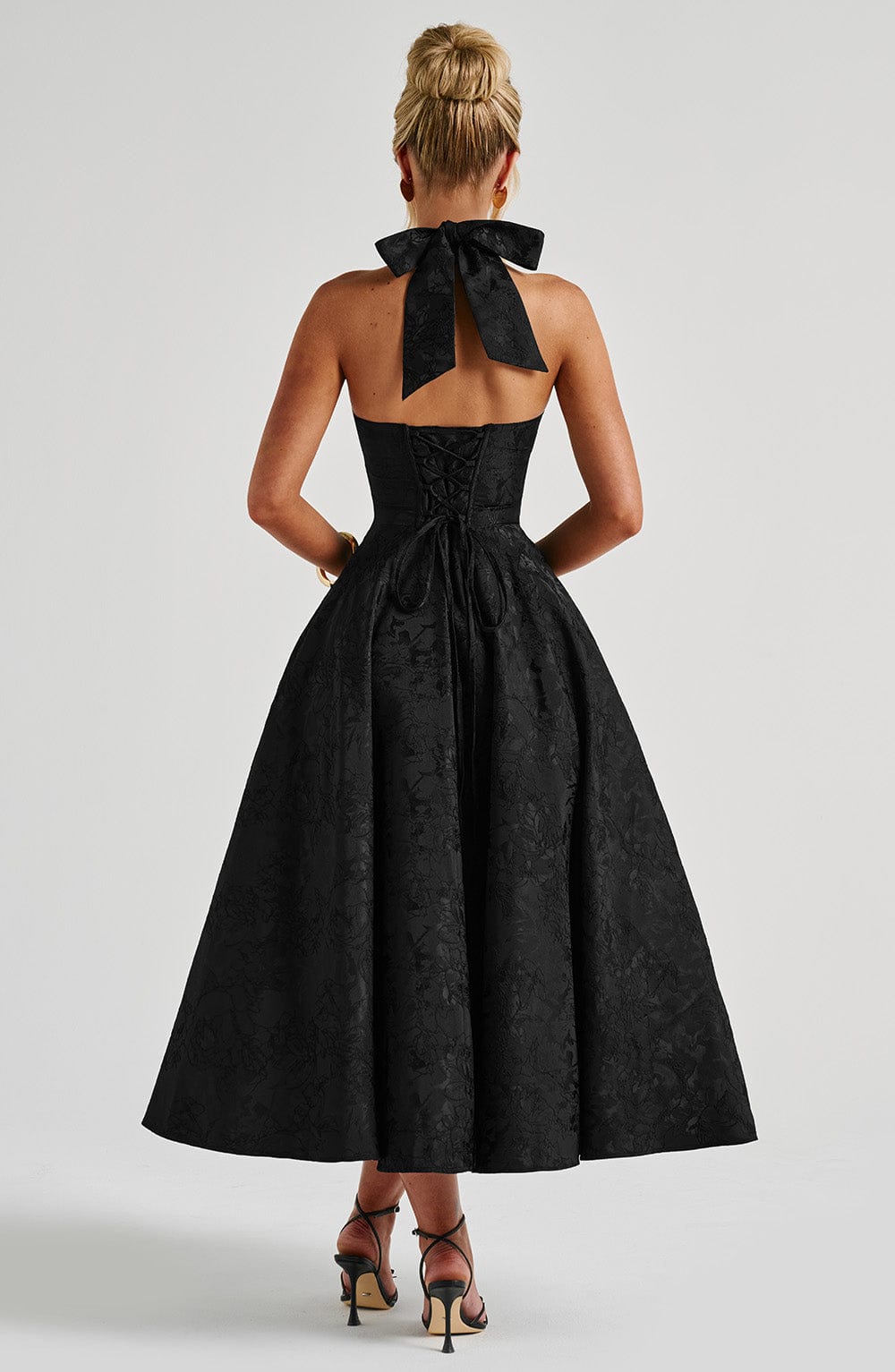 Black Yarra Nights Midi Dress