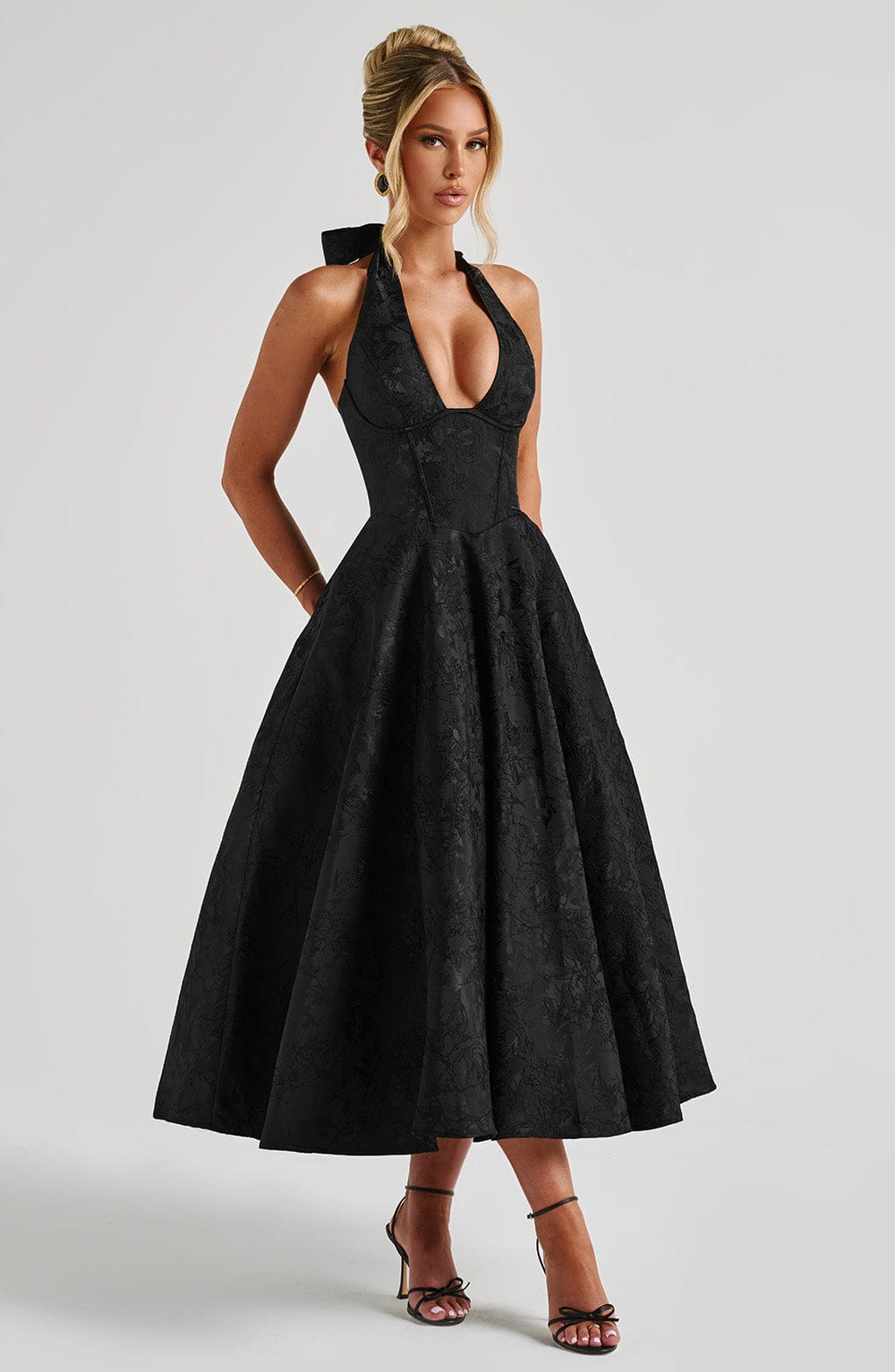 Black Yarra Nights Midi Dress