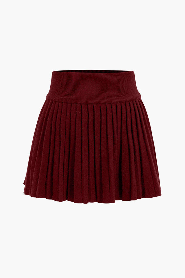 Soft Knit Pleated Skirt