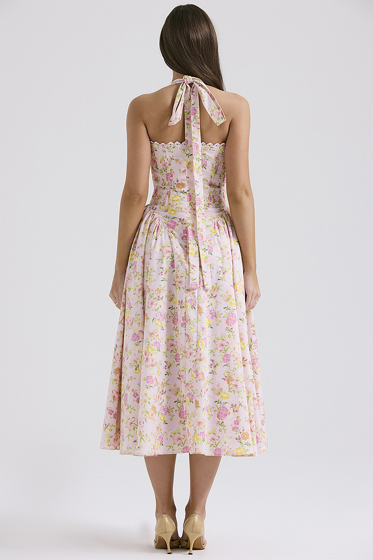 Rosa Floral Halter Midi Dress