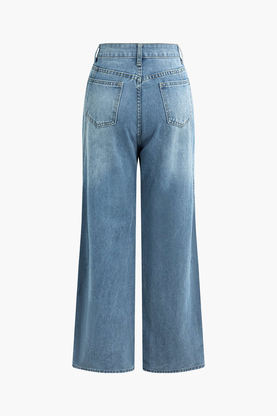 Vintage Wash Straight-Leg Jeans