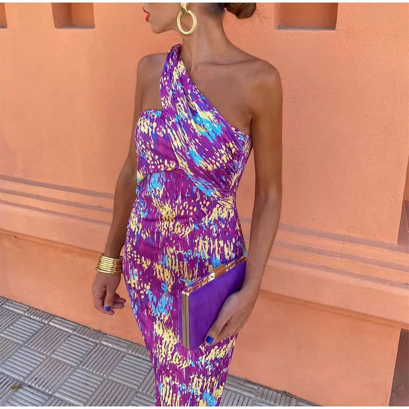 Solara Echo One-Shoulder Maxi Dress