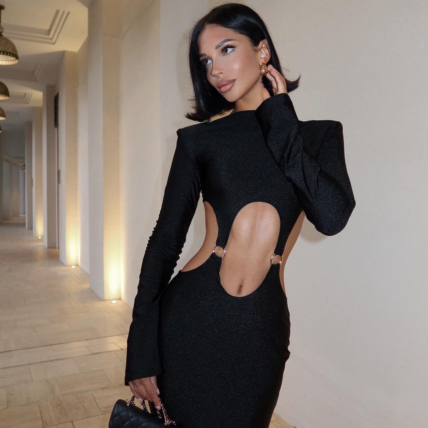 Hailey Sculpt Cut-Out Maxi Dress