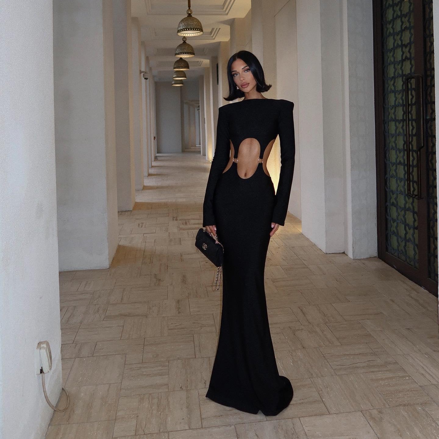 Hailey Sculpt Cut-Out Maxi Dress