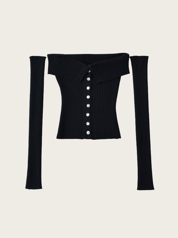 Club Muse Off-Shoulder Knit Top