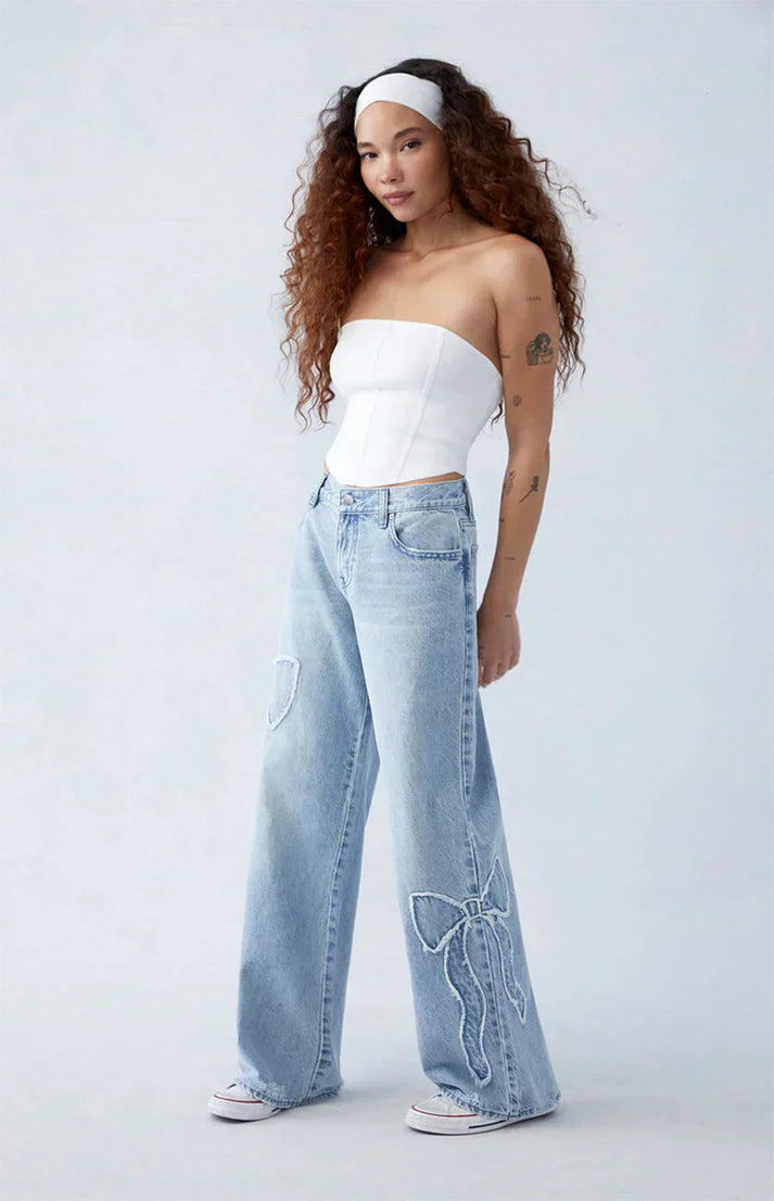 Meadow Bow Embroidered Jeans